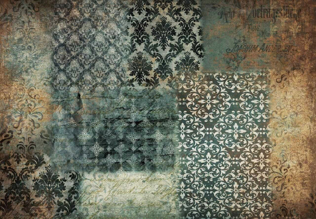 Blue Patchwork, rice paper design by Decoupage Queen, arts & entertainment > hobbies & creative arts > arts & crafts, for decoupage and crafting