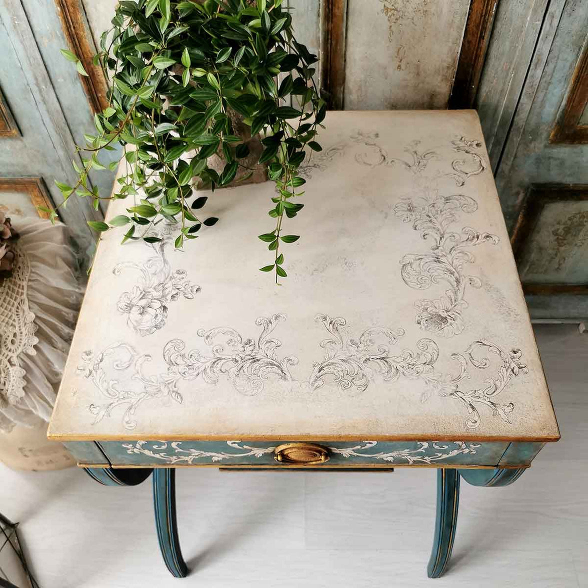 Alaina Toile Decor Transfer - French Inspired Transfer, Decor Transfer, 24″x35″, cut into 2 sheets