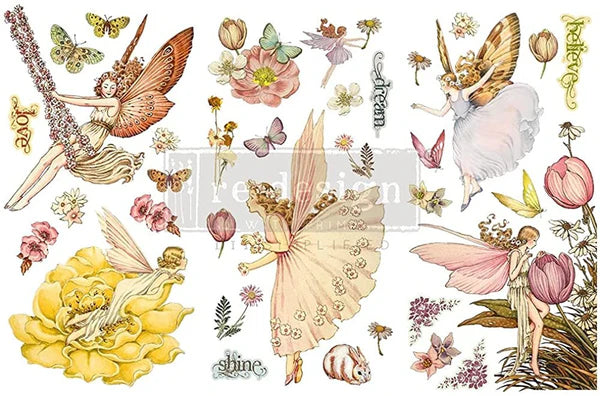 Small Transfers - Fairy Flowers - 3 sheets, 6"x12"