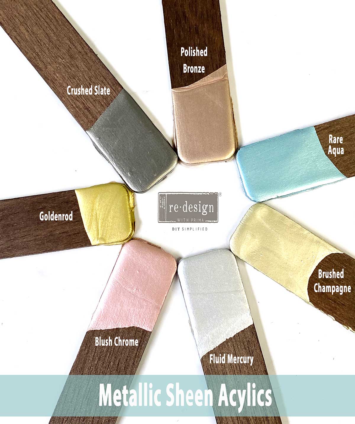 Brushed Champagne Paint, Redesign Acrylic Paint Metallic Sheen - Brushed Champagne - 1 jar, 100 ml (3.4 fl