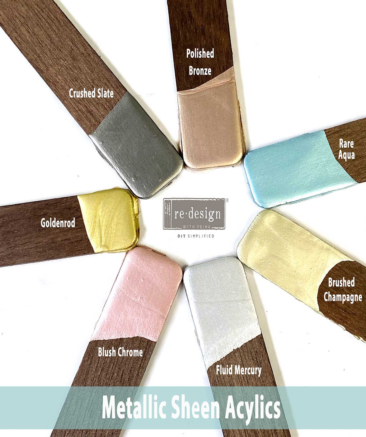 Brushed Champagne Paint, Redesign Acrylic Paint Metallic Sheen - Brushed Champagne - 1 jar, 100 ml (3.4 fl