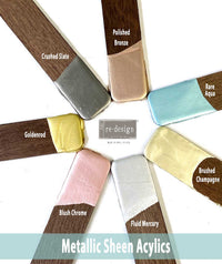 Brushed Champagne Paint, Redesign Acrylic Paint Metallic Sheen - Brushed Champagne - 1 jar, 100 ml (3.4 fl