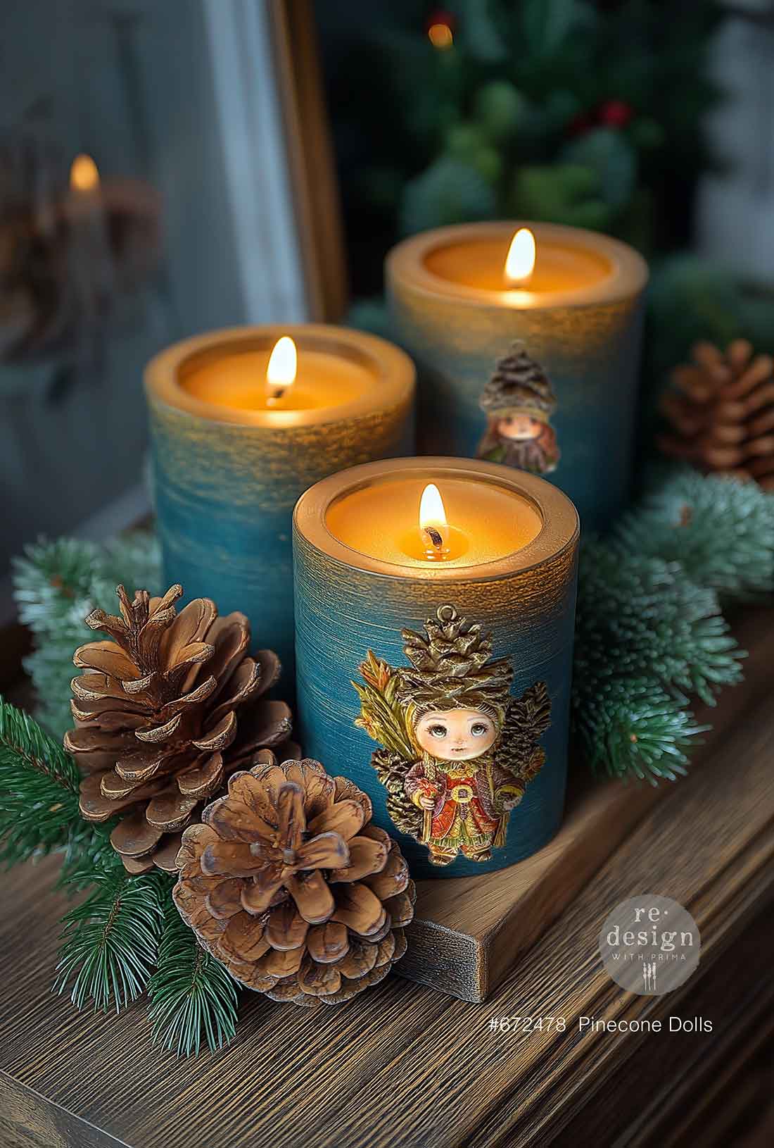 Pinecone Dolls, Redesign with Prima Decor Mould, Holiday Mould, Christmas Mould