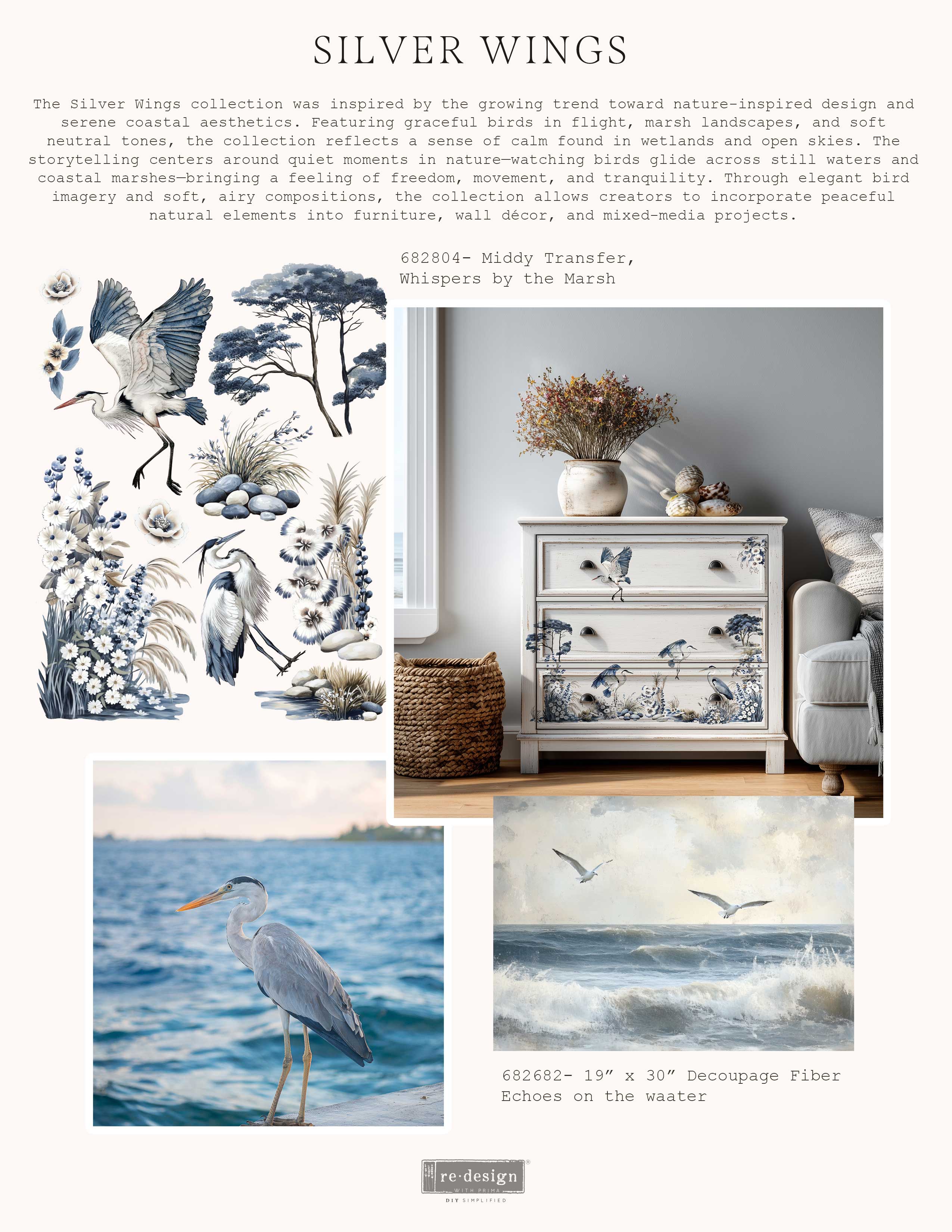 Decor Transfers® - Silver Wings - 24"x35" Transfer
