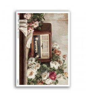 Vintage Radio with Roses