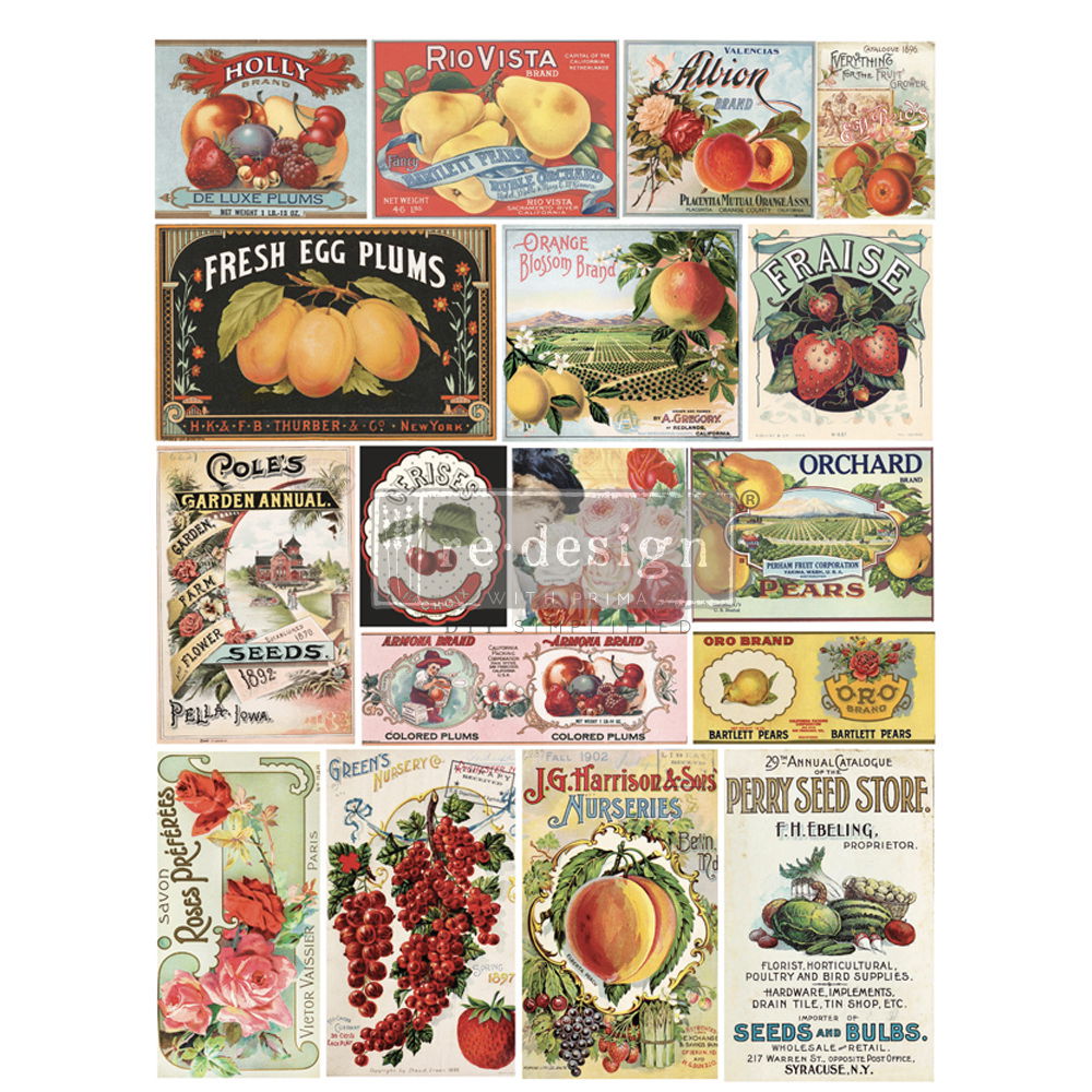Vintage Seed, Large Transfers, Vintage Seed Label Transfer, Decor Transfers®