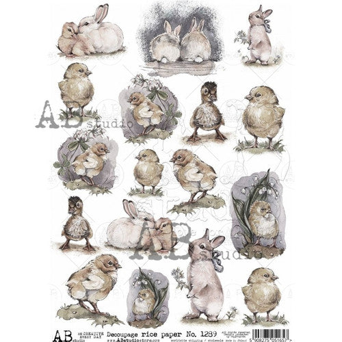 AB Studios Easter Watercolor Singles A4 Rice Paper