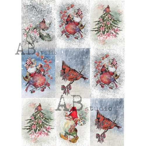 Winter Cardinals & Gnome Collection – Festive Mini Scenes
