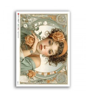 Art Nouveau Rose Maiden