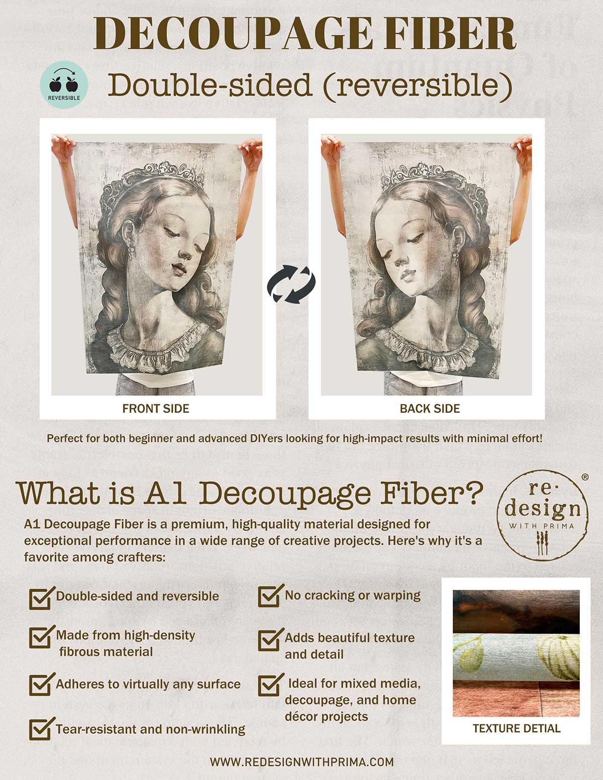A1 Decoupage Fiber – Antique Labels – 1 sheet, A1 size