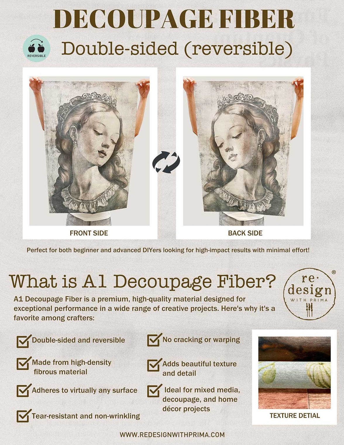 A1 Decoupage Fiber – Antique Labels – 1 sheet, A1 size