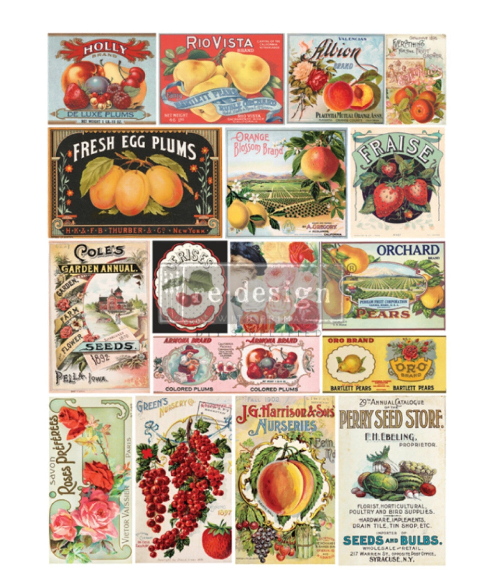 Vintage Seed, Large Transfers, Vintage Seed Label Transfer, Decor Transfers®
