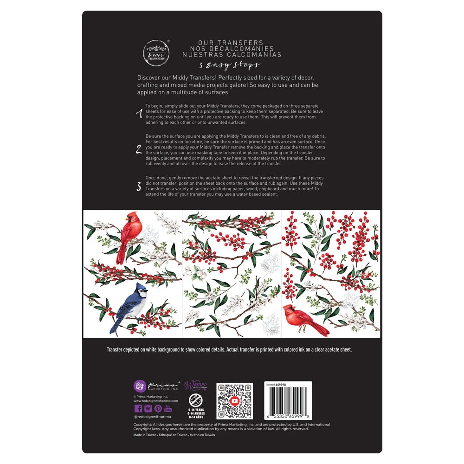 Decor Transfers® 8.5x11 - Winterberry - 3 sheets, 8.5"x11"