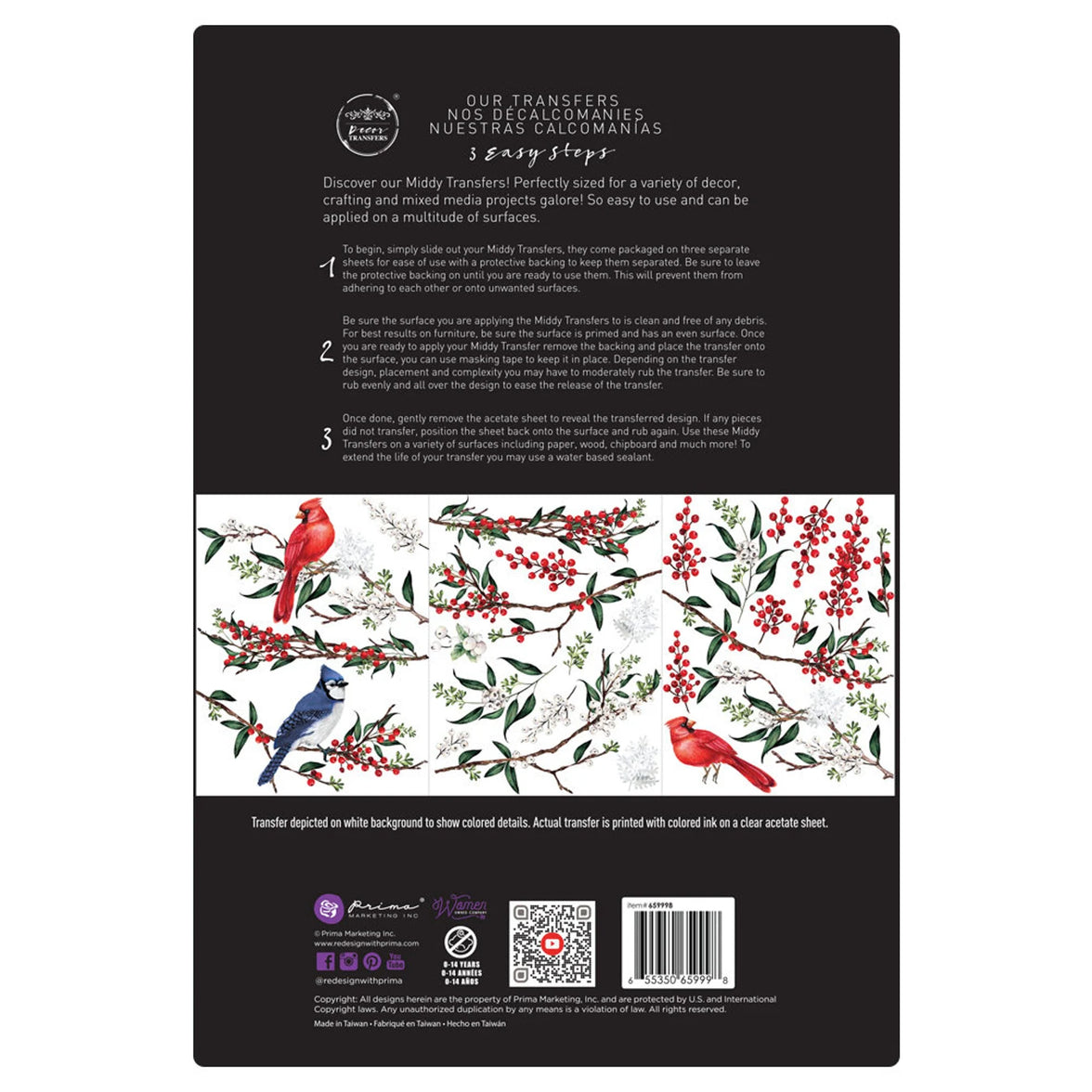 Decor Transfers® 8.5x11 - Winterberry - 3 sheets, 8.5"x11"